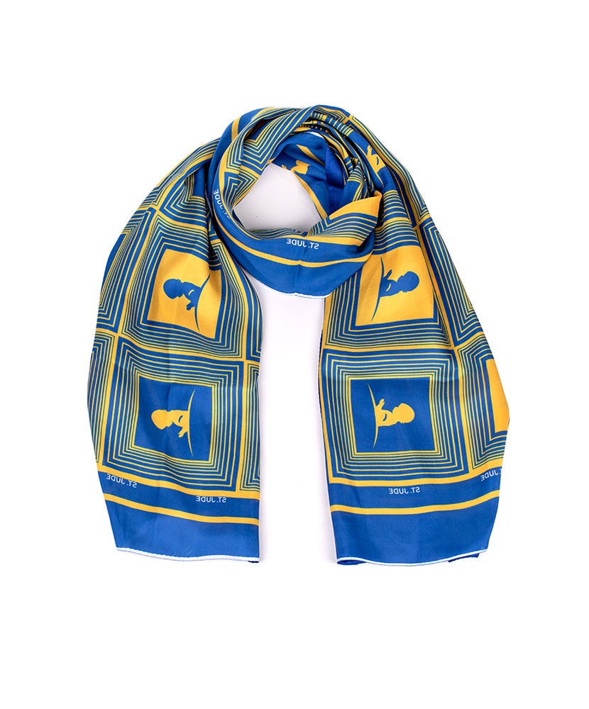 Blue/Yellow Repeat Square Logo Scarf